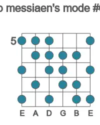Guitar scale for Eb messiaen's mode #6 in position 5